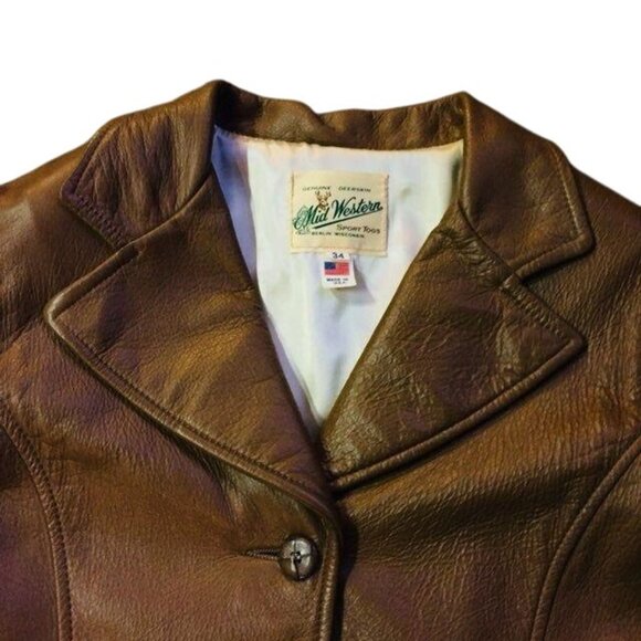Vintage Mid Western Sport Togs Deerskin Leather Coat Women 34 Used - Picture 12 of 12